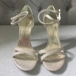Stuart Weitzman Aurora Glitter Ankle strap shoes